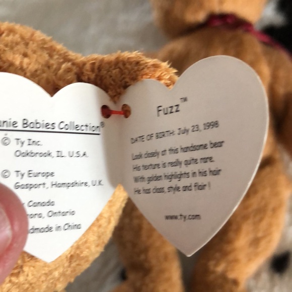 Two TY Beanie Babies, Curly 1993 and Fuzz 1999, - Picture 6 of 9